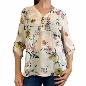 MAURICES Light Pink Long Sleeve Blouse Small